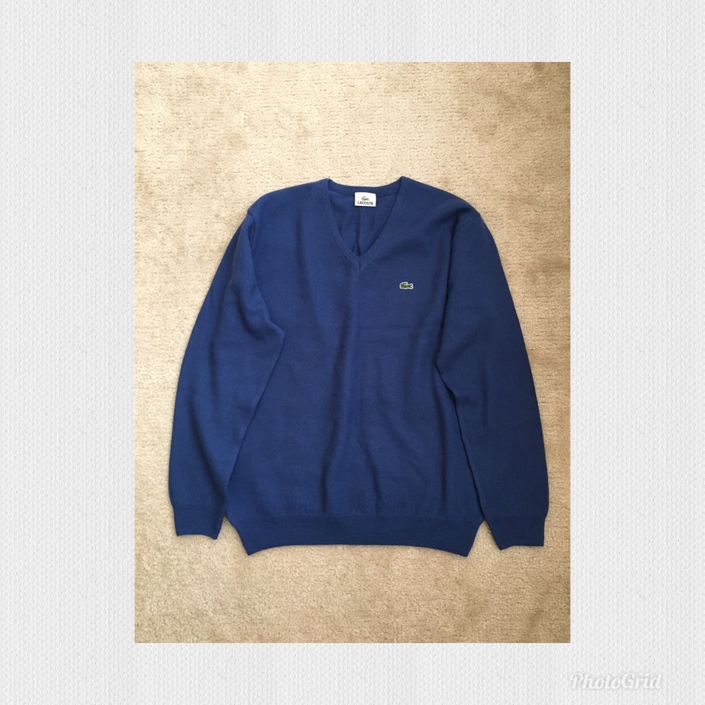 Lacoste Mens Cashmere V-Neck Sweater. Size -6(L) - Picture 4 of 4